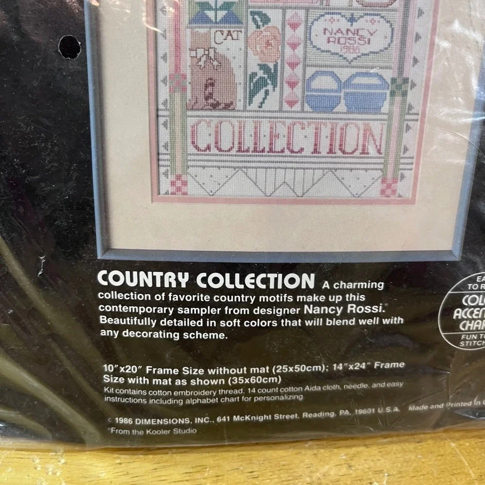 Vtg 1986 Dimensions Counted Cross Stitch Kit 3604 Country Collection Nancy Rossi